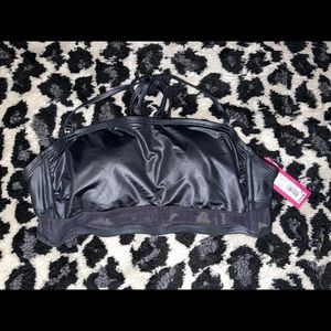 Leather/mesh bikini top